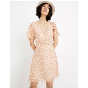 Madewell Ruched-Waist Mini Dress in Star Shower size 0